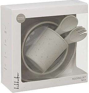 Set de vesela Kikka Boo Platinum Silicone Sand Beige 5 piese