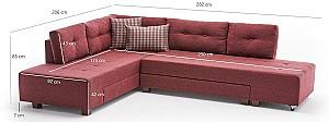 Canapea coltar Trendy Manama Stanga Rosu Claret