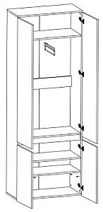 Dulap Yasen London SZF4D Cașmir (Bej) / Antracit (Gri)