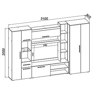 Living Yasen Royal Hickory Rockford Deschis/Grafit Gri