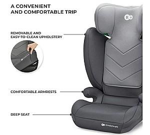 Scaun auto copii KinderKraft I-SPARK i-Size gr. 2/3 (100-150 cm.) gri