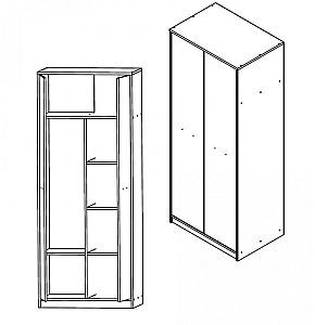Dulap Yasen Nepo SZF2D (combi) Stejar Sonoma/Niphea Alba