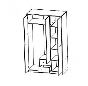 Dulap Yasen Nepo SZF3D2S N Stejar Sonoma/Niphea Alba