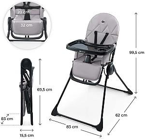 Scaun de masa simplu KinderKraft Binci Grey (KHBINC00GRY0000)