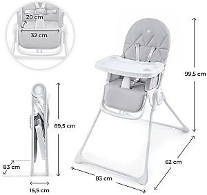 Scaun de masa simplu KinderKraft Binci Light Grey (KHBINC00LGR0000)