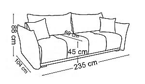 Canapea GABI Vibe Aragon 80 (Gri)