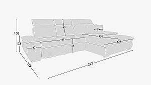 Canapea coltar GABI Tiffi Aragon 99 (Negru)