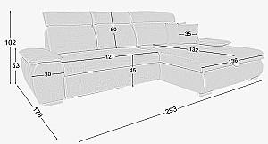Canapea coltar GABI Tiffi Aragon 97 (Gri Deschis)
