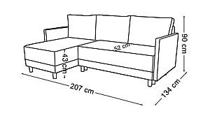 Canapea coltar GABI BRUS Paros 05(Albastru Deschis)
