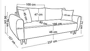 Canapea GABI MARINA Kronos 15(Gri)