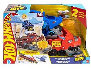 Set de jucarii Hot Wheels Transportor cu doi dragoni (JBM72)