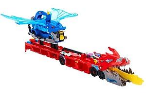 Set de jucarii Hot Wheels Transportor cu doi dragoni (JBM72)