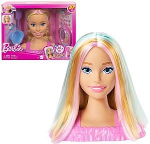 Papusa BARBIE Cap de coafură cu șuvițe colorate (JFG81)