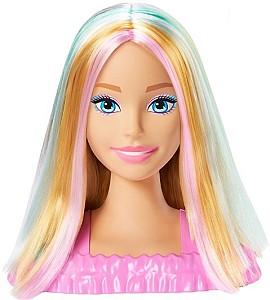 Papusa BARBIE Cap de coafură cu șuvițe colorate (JFG81)