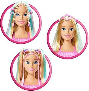 Papusa BARBIE Cap de coafură cu șuvițe colorate (JFG81)