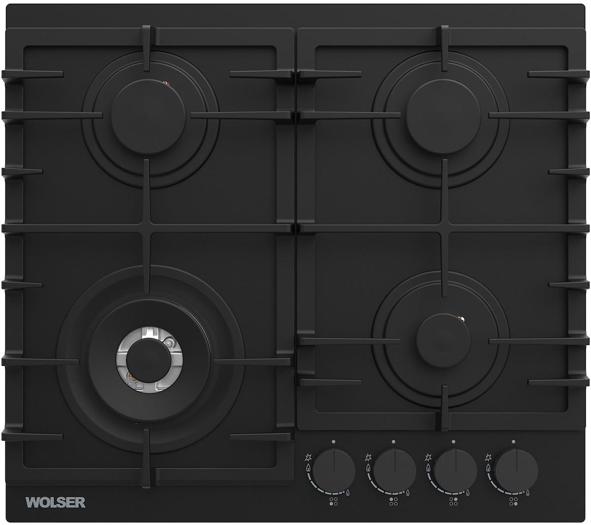 Plita pe gaz incorporabila Wolser WL-BRD 6406 Black Matt Glass