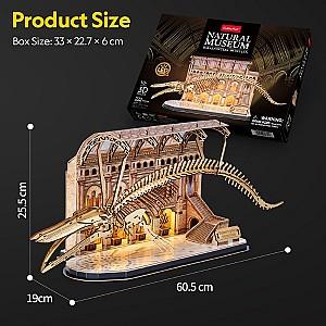 3D Puzzle CubicFun Muzeul de Științe Naturale – Balena albastră (L545h)