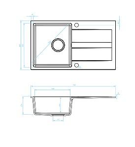 Chiuveta de bucatarie Backer NONA WING IVORY 760x440