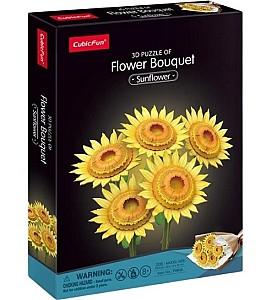 3D Puzzle CubicFun Buchet de flori – Floarea-soarelui (P866h)