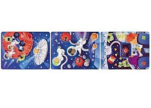 Puzzle Hape 3 în 1 „Aventura în Spațiu” (E1646)
