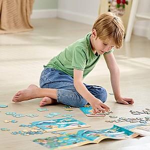 3D Puzzle Hape 3 în 1 „Prietenii Oceanului” (E1645)
