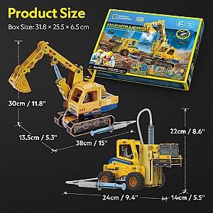 3D Puzzle CubicFun Excavator și Stivuitor (DS1131h)
