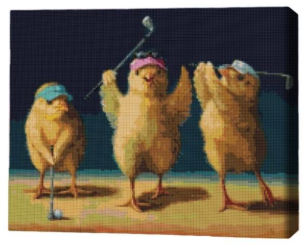 Pictura cu diamante BrushMe Puișori-golfiști, Lucia Heffernan 40*50 сm (fără cutie)