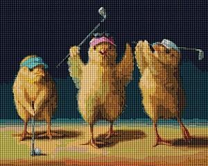 Pictura cu diamante BrushMe Puișori-golfiști, Lucia Heffernan 40*50 сm (fără cutie)