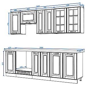 Set mobila bucatarie Yasen Scandi 2.4 m Alb