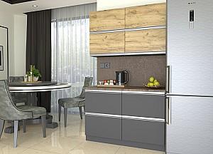 Set mobila bucatarie Yasen Madera 1.2 m (sertare) Stejar Kraft Auriu / Grafit Gri
