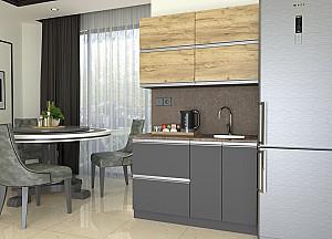Set mobila bucatarie Yasen Madera 1.2 m (dulap sub chiuvetă) Stejar Kraft Auriu / Grafit Gri