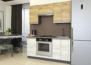 Set mobila bucatarie Yasen Madera 1.6 m Stejar Kraft Auriu / Stejar Kraft Alb