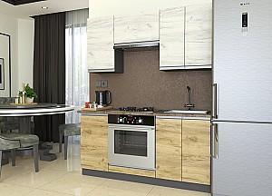 Set mobila bucatarie Yasen Madera 1.6 m Stejar Kraft Alb / Stejar Kraft Auriu