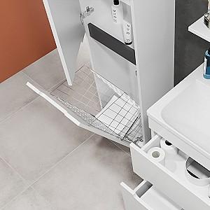 Dulap penal Bayro Etna cu coș 416x1900 Stâng Alb Mat