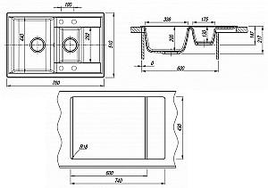 Chiuveta de bucatarie Dr. Gans Astra 760х510х217 Brun/Terracota