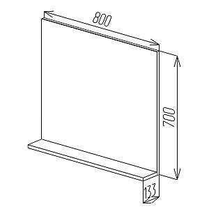 Oglindă Bayro Vega 800x700 beton (110456)