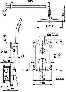 Set de duș Armatura Otava Black (117397)