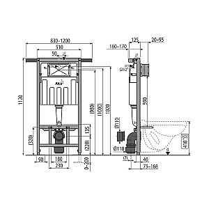 Instalatie wc incastrat cu cadru Alcaplast JADROMODUL AM102/1120 (87851)