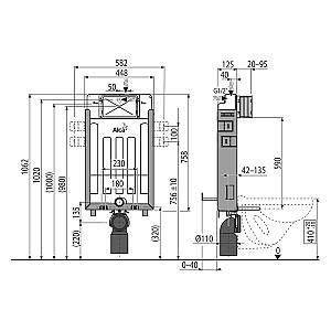 Instalatie wc incastrat cu cadru Alca RENOVMODUL AM115/1000