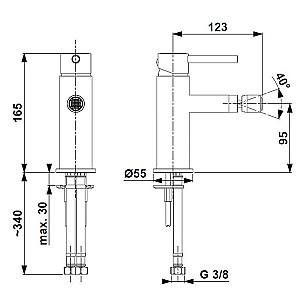 Baterie pentru bideu Armatura Moza (109128)