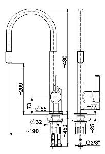 Robinet bucatarie Armatura Calix Crom-Black (101512)