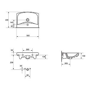 Lavoar baie Cersanit Carina 50x39 cm