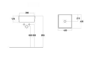 Lavoar baie Lucco DECENTE 400X400X107 (108931)