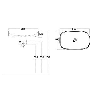 Lavoar baie Lucco MATTEO 650X400X125 (108933)