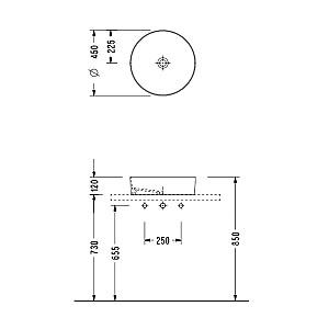 Lavoar baie Serel Slimline 450x450x120