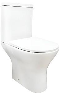 Vas WC Ceramica Blanca T2+Capac Duroplast No-Rim