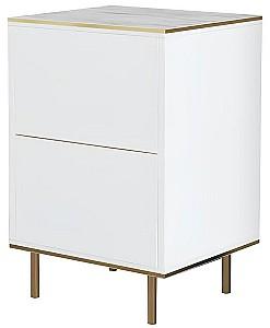 Noptiera Trendy Imaj Marmura alba/Auriu