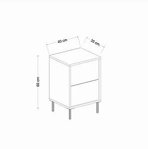 Noptiera Trendy Imaj Marmura alba/Auriu