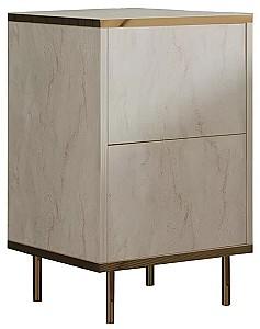 Noptiera Trendy Imaj Travertin/Auriu