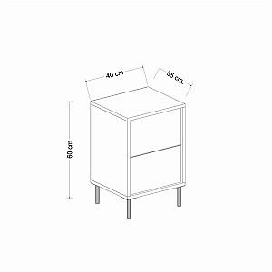 Noptiera Trendy Imaj Alb/Auriu